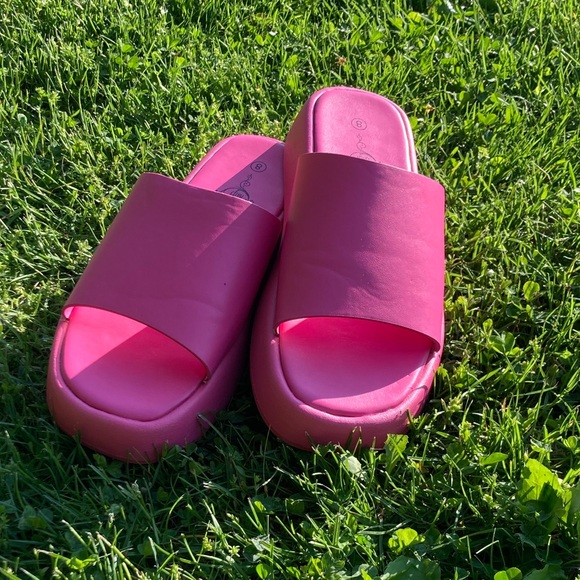 Pink Slides Womens Slides Womens Slip on Shoes Pink Sandals Girls Pink Shoes - Picture 1 of 13